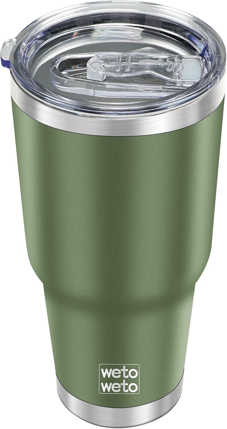WETOWETO 30oz Tumbler with Lid, Stainless Steel Vacuum Insulated Water Coffee Tumbler, Double Wall Powder Coated Travel Mug Thermal Cup for Home Outdoor (Navy Blue, 1 Pack)