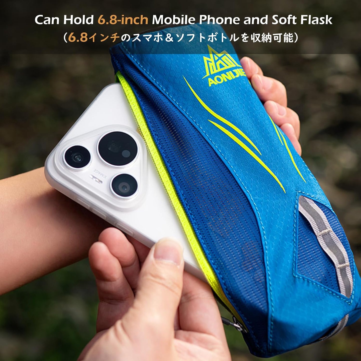 TRIWONDER Handheld Water Bottle for Running, Quick Grip Chill 17 oz Handheld Soft Water Bottle with Hand Strap Hydration Pack, BPA Sport Soft Flask (Blue)