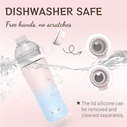 Allcho Insulated Water Bottle for Women, 18oz Stainless Steel Leak Proof Tumbler with 2 Lids, BPA-Free Tritan Chug & Straw Lid, Double Wall Vacuum Flask