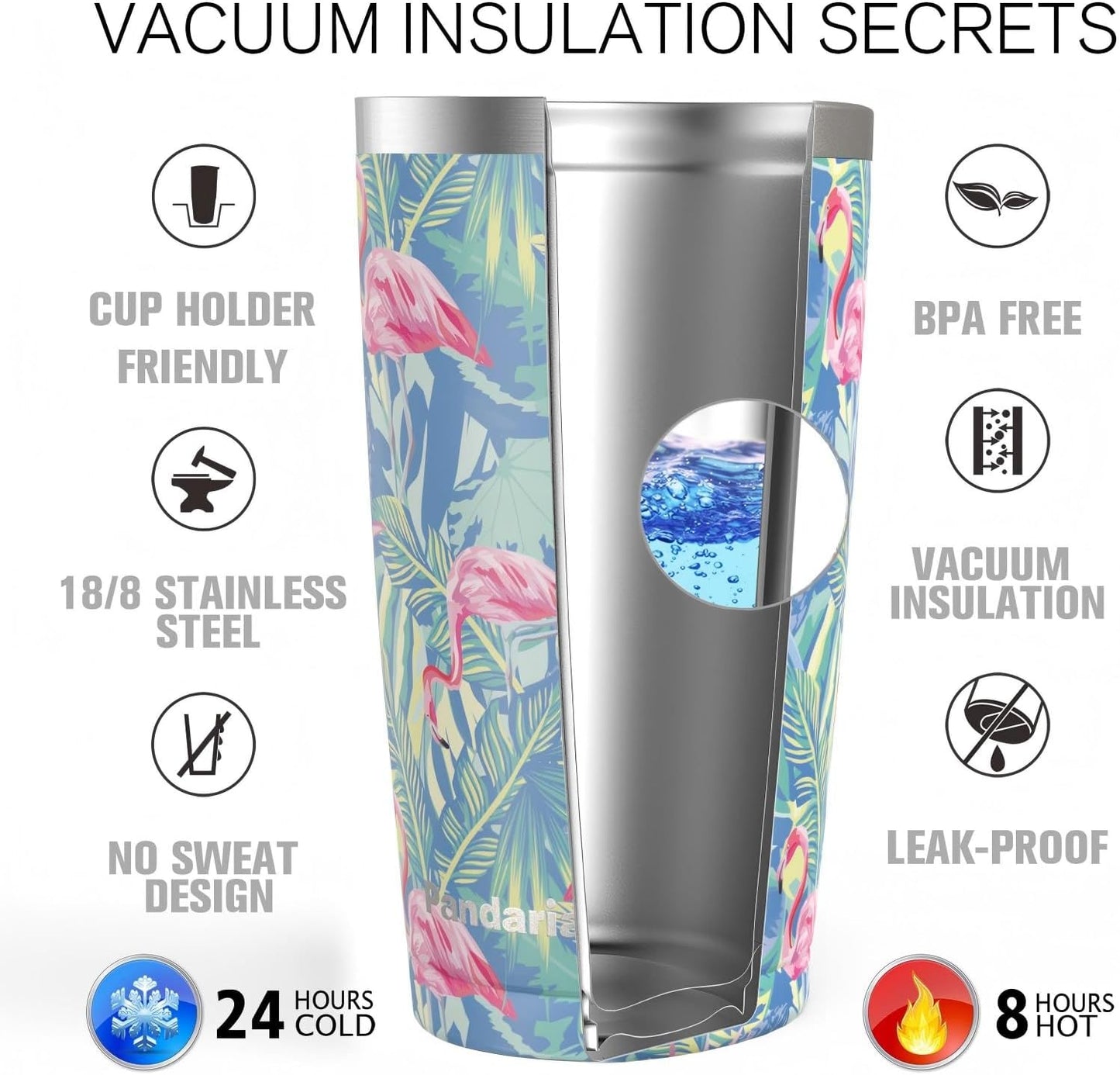 30 oz Travel Coffee Tumbler Cup, Double Wall Stainless Steel Reusable Spill Proof Tumbler with Straw, Leak Proof Insulated Tumbler with Straw for Iced Coffee, Tea & Water (Black)