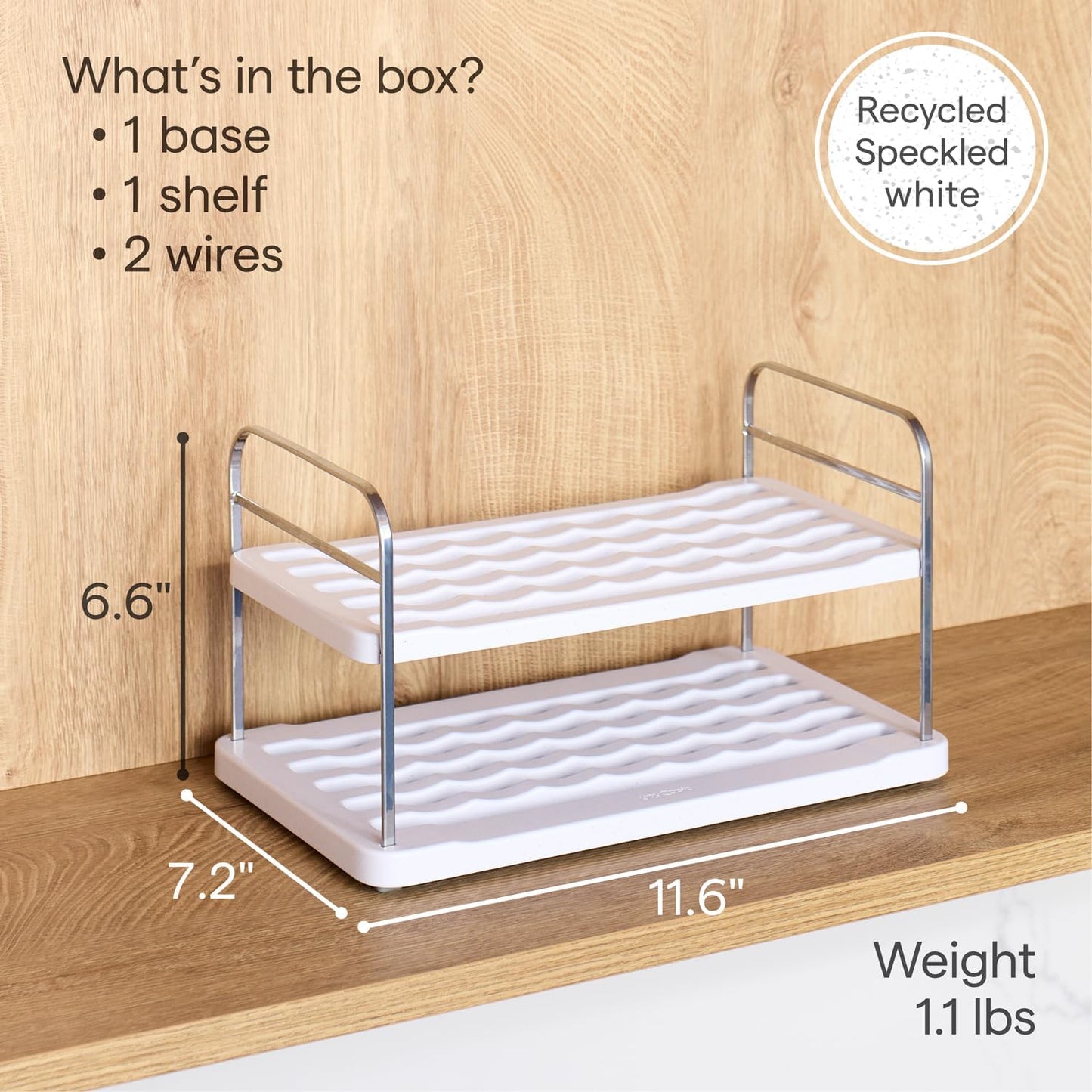 YouCopia UpSpace Water Bottle and Travel Mug Cabinet Organizer, Adjustable Storage Rack for Kitchen Organization, 3-Shelf