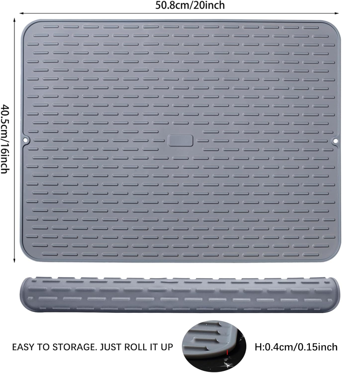 To encounter Silicone Dish Drying Mat -Small 17.5" x 8" - Set of 2 Flexible Stemware Drying Mat, Heat Resistant Silicone Trivet, Countertop Mat, Dish Draining Mat, Sink Mat