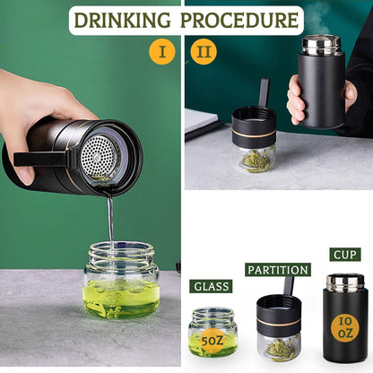Glass Teapot With Infuser, Travel Tea Mug, Portable Loose Tea Infuser Bottle, Tea Cup With Infuser And Lid, Tea Mug With Infuser For Outdoor tea tumbler at Home
