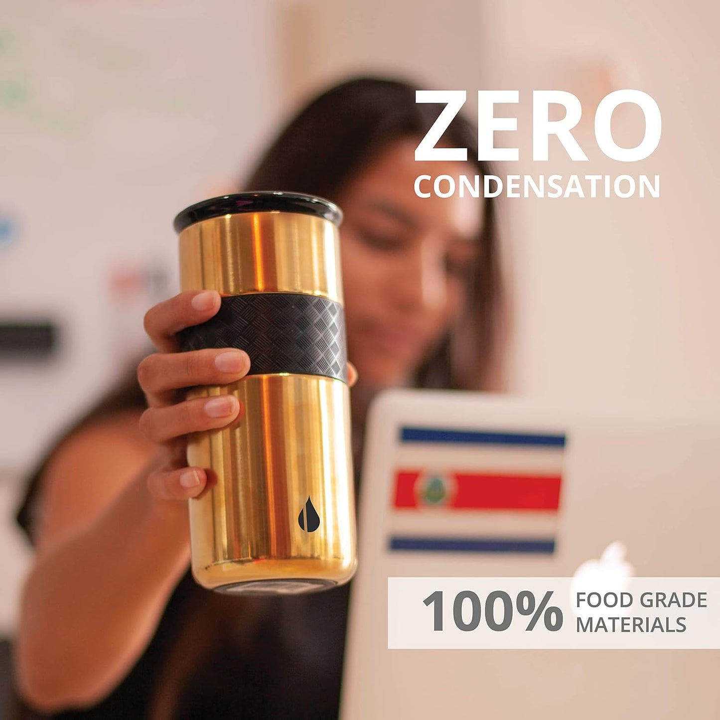 Elemental Artisan Insulated Tumbler, Triple Wall Coffee Travel Mug, Reusable Stainless Steel Coffee Tumbler with Ceramic Lid, Thermal Coffee Cups for Hot (6 Hrs) & Cold (18 Hrs), 16oz - Forest Green