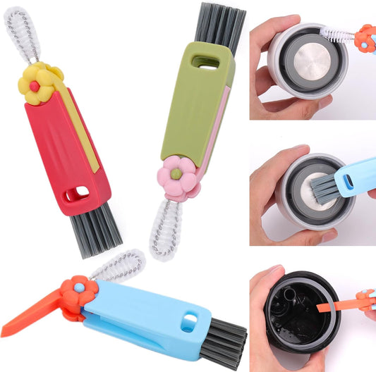 XANGNIER 4 in 1 Cup Lid Gap Cleaning Brush Set,Multifunctional Water Bottle Lid Cleaner Brush,3 Pack Water Bottle Crevice Cleaning Tool,Tumbler Lid Cleaner Brush for Stanley/YETI Cup,Kitchen Gadgets