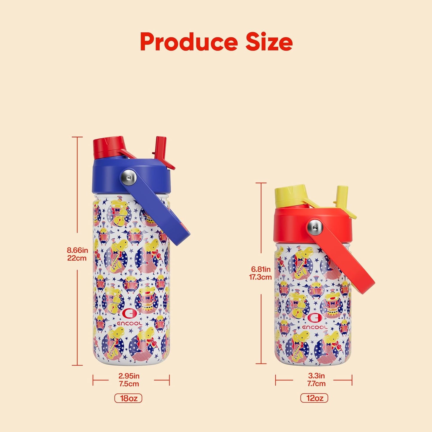 ENCOOL Insulated Water Bottle with Straw Stainless Steel Water Bottle, Leak-Proof, BPA-Free, Double Wall Vacuum Keeps Cold for 24 Hours for Sports, Travel, School (26 oz, Cotton Candy) - Colors D
