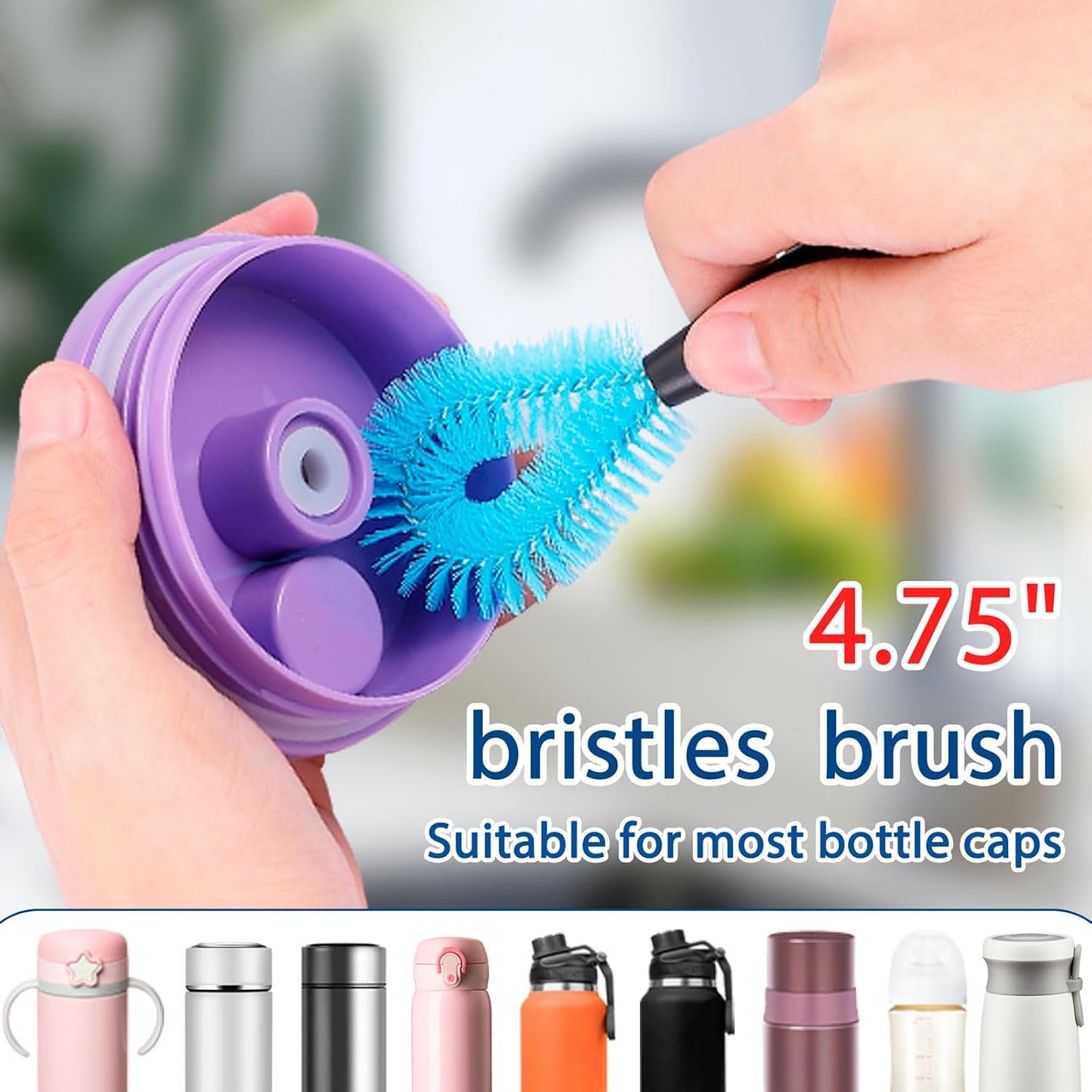 Water Bottle Cleaner Brush，Bottle Brush Tube Cleaning Lab Set with Long Handle，for Cleaning Beer Bottles, Wine Bottles,Bong，Straw Cleaner ，Crevice Cleaning，Straw Cleaner，Baby Bottle