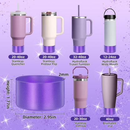 Glossy Gradient Silicone Boot, Compatible with Stanley H2.0 20-40oz & IceFlow 20-30oz, Chameleon Metallic Shimmer Cup Sleeve Protector for Hydroflask and Bottle Bottom with 2.8-3in