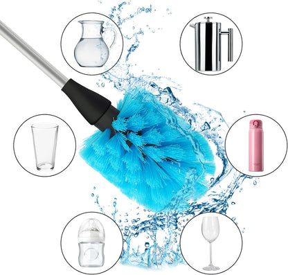 Long Bottle Brush, 17 in Bendable Cleaner Brushes for Cleaning Neck Beer Bottles, Wine, Baby Bottles, Water Bottles, Tumblers, Flask, Bird Feeder, Vase, Pipes and Brewing Supplies Black/1Pack