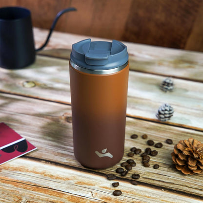 Konokyo Tumbler with Lid, 16 oz Travel Coffee Mug Double Wall Vacuum Stainless Steel Thermal Metal Cup Insulated Water Bottle,Navy Blue