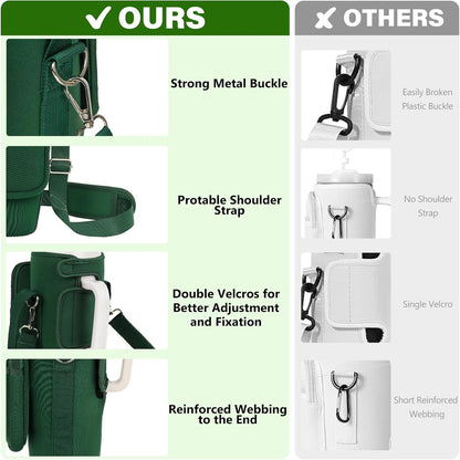LEFOR·Z Water Bottle Carrier Bag with Phone Pocket Compatible with Stanley/Meoky 40 oz Tumbler with Handle,Water Bottle Holder Pouch with Adjustable Strap Compatible with Stanley Cup Accessories