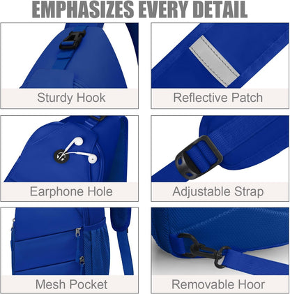 Pritent Crossbody Bags for Women Men Trendy Sling Bag Backpack Casual Chest Bag with Convertible Shoulder Strap