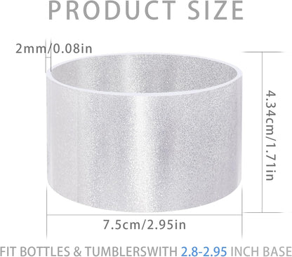Jelly Luster Glitter Silicone Transparent Boot for Stanley 20-40oz, Compatible with Hydro Flask or Other Water Bottle Tumbler, 2.85-3.0 inch Protective Anti-Slip Bottom Sleeve Cover