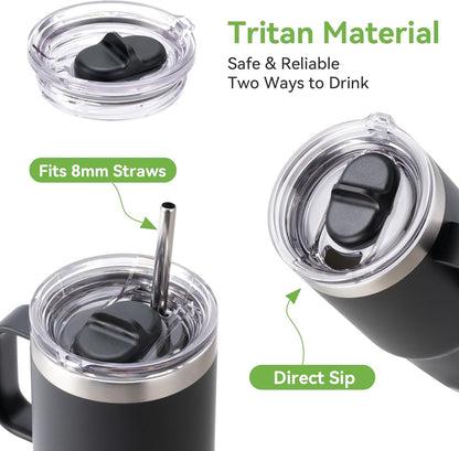 20 oz Stronghold Lid For YETI Rambler Travel Mug (with StrongHold Lid), Tumbler Screw On Top Lids Replacement Twist Lids 100% LeakProof(Only Fit YETI 20 oz Travel Mug Which Has The stronghold lid)
