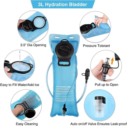 NOOLA Hydration Backpack with 3L TPU Water Bladder, Tactical Molle Water Backpack for Men Women, Hydration Pack for Hiking, Biking, Running and Climbing
