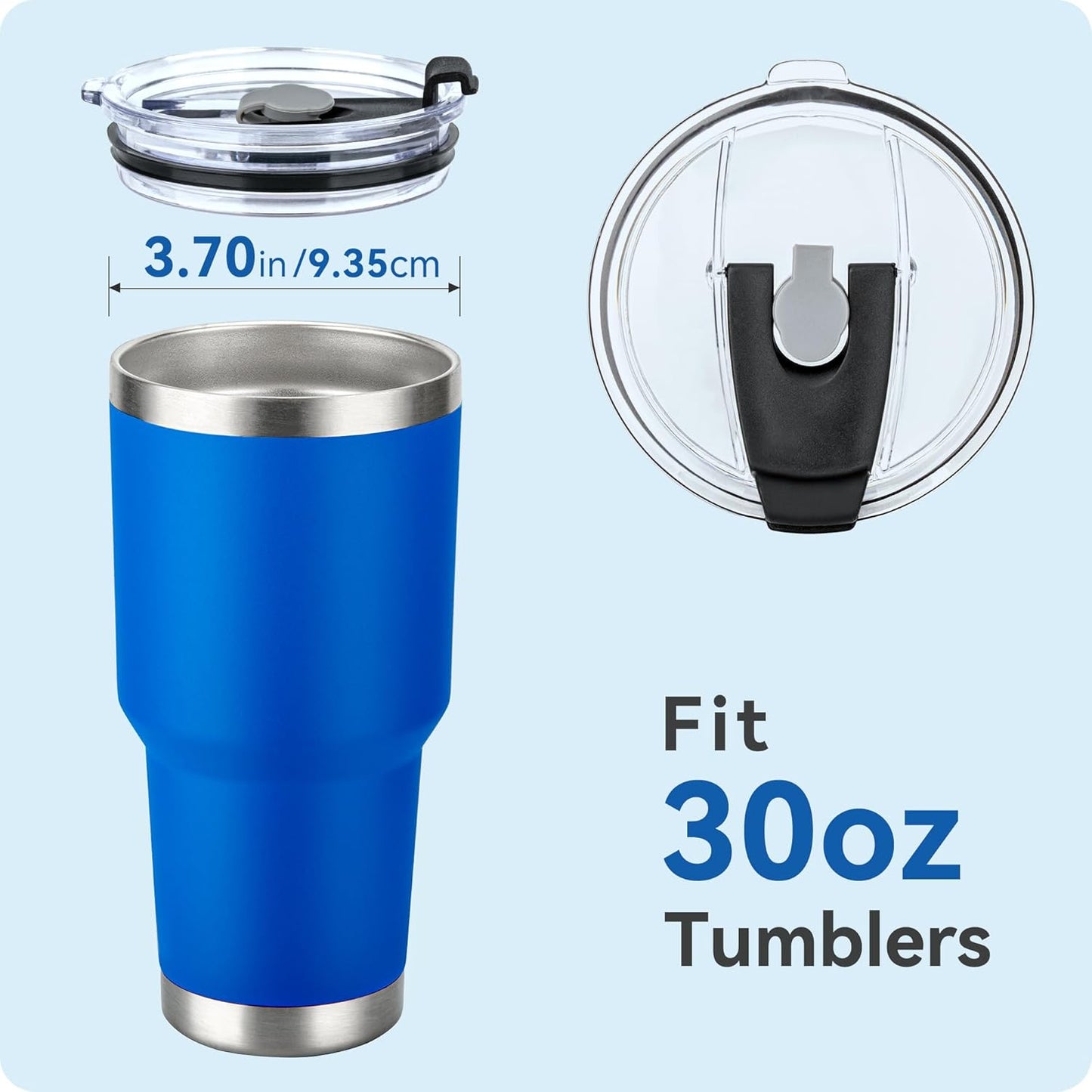 30oz Tumbler Lids,Replacement Lids for 30oz Yeti Tumbler, Ozark Trail and More,2 Pack Spill Proof Lids,Cover for 30 OunceTumbler,Cup (Black 2pack)