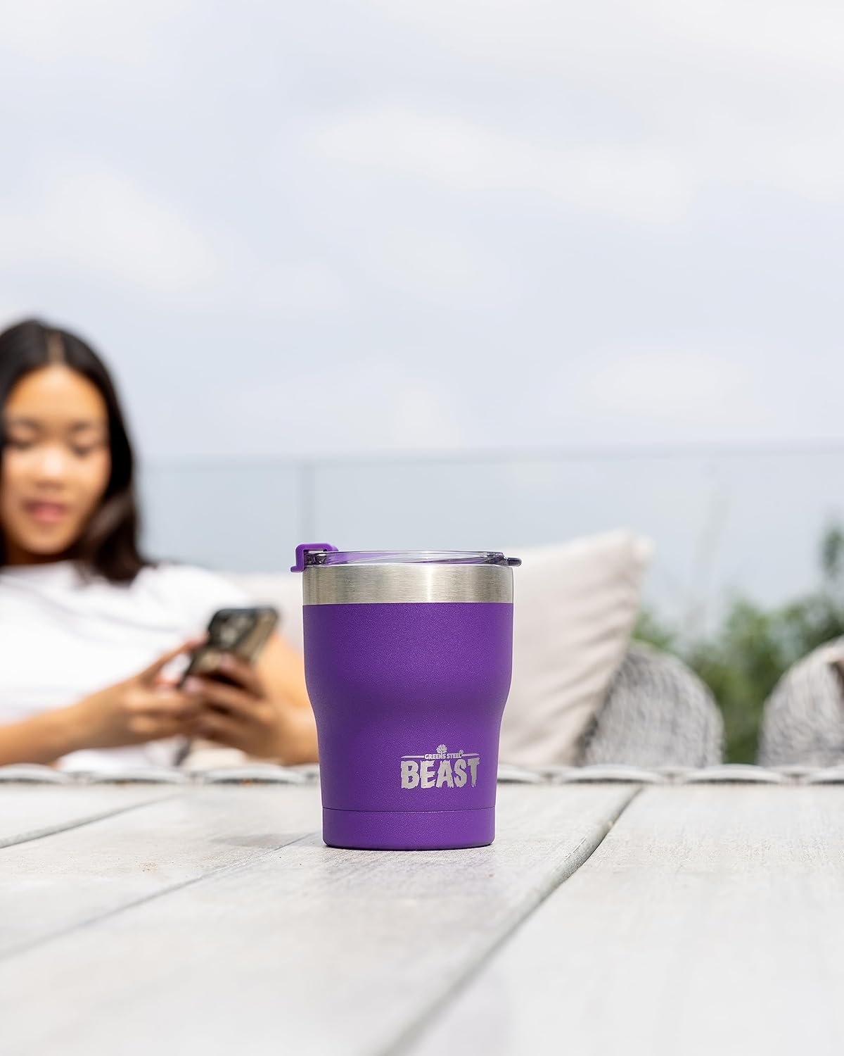 Beast 10 oz Tumbler Stainless Steel Vacuum Insulated Coffee Ice Cup Double Wall Travel Flask (Arctic White)