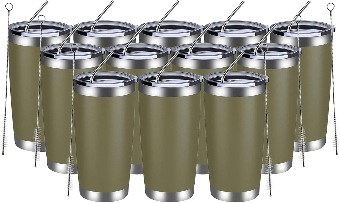 MEWAY 20oz Tumbler Cup Double Wall Vacuum Insulated Travel Mug Bulk, Stainless Steel Tumblers with Lid and Straw, Durable Powder Coated Coffee Cups for Cold & Hot Drinks (Navy, 1)