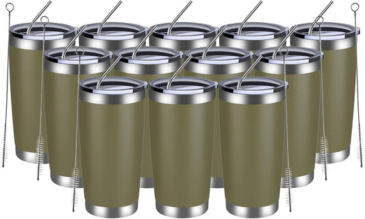 MEWAY 20oz Tumbler Cup Double Wall Vacuum Insulated Travel Mug Bulk, Stainless Steel Tumblers with Lid and Straw, Durable Powder Coated Coffee Cups for Cold & Hot Drinks (Navy, 1)