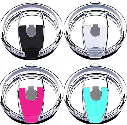 Tumbler Lids Spillproof 20oz,4 Pack Splash Resistant Lid for Beast,Juro,Ozark Trail,Rae Dunn,Atlin,Coffee Mug and More Cooler Cup,Covers for 20oz Tumbler (20OZ-01)