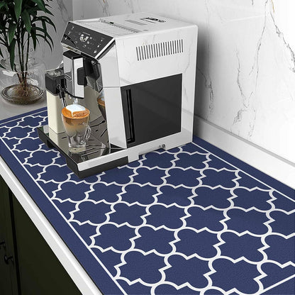 WISELIFE Dish Drying Mat Super Absorbent Drying Mat Large Dish Drying Mats for Kitchen Counter Easy Clean Dish Mat Kitchen Drying Mat15"x 18" Stylish Grey