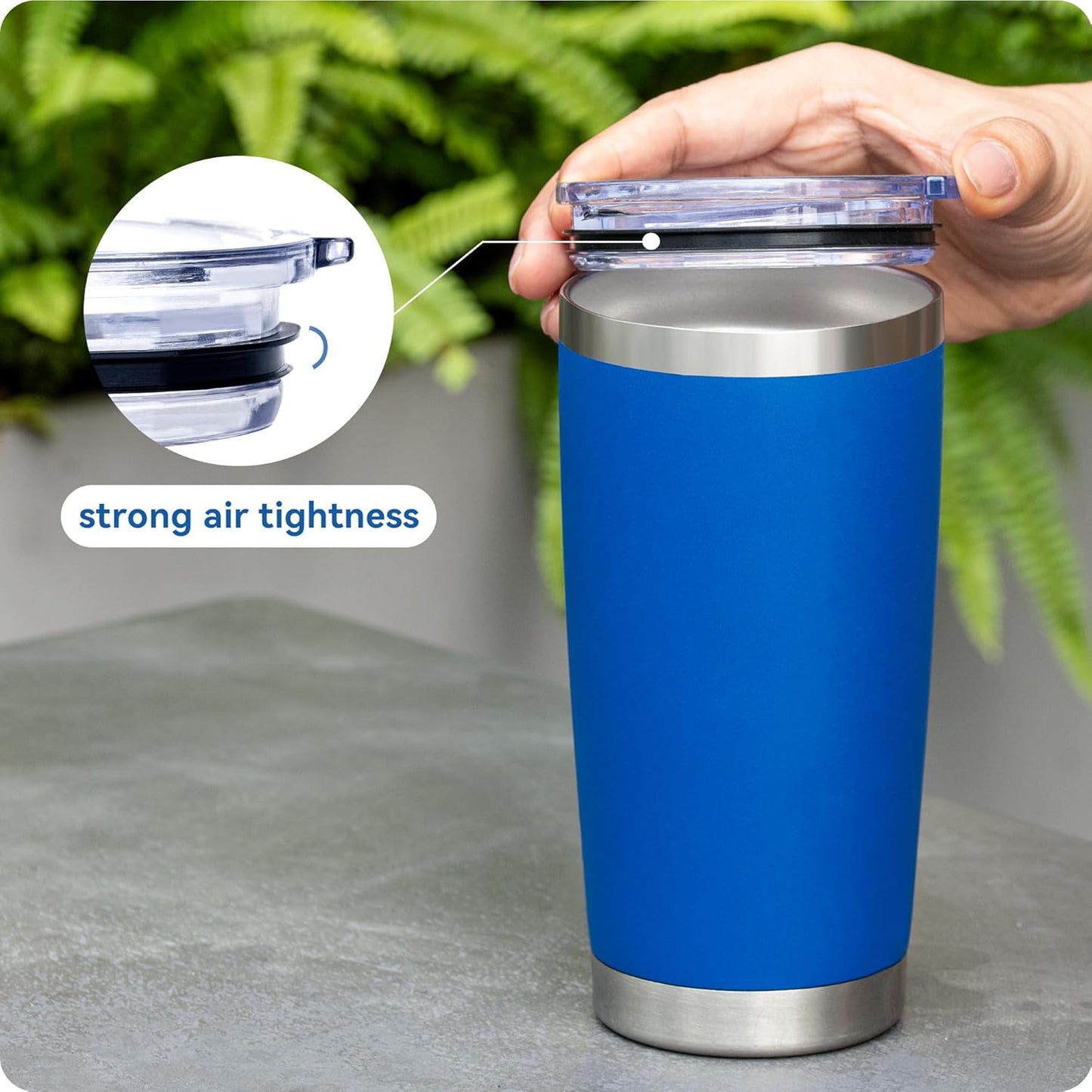 2 Pack 20 oz Tumbler Lids,Replacement Spill Proof Splash Resistant Slider Mug Toppe for Yeti Ramble and More Coffee Mugs,Straw Friendly