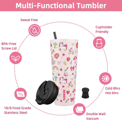 BJPKPK 4 Pack Tumbler with Lid and Straw,30oz Insulated Tumblers Bulk Reusable Travel Coffee Mug, Dishwasher Safe Double Wall Vacuum Insulated Cup Gift for Men Women,Light Blue Leopard
