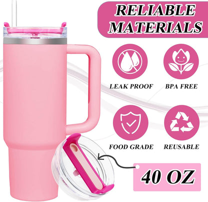 40oz Tumbler Lid Compatible for Stanley, 2 Pack Replacement Tumbler Lids Fit for Stanley Quencher 2.0 Tumbler 40 OZ, with Straws and Cleaning Brush (Orchid)