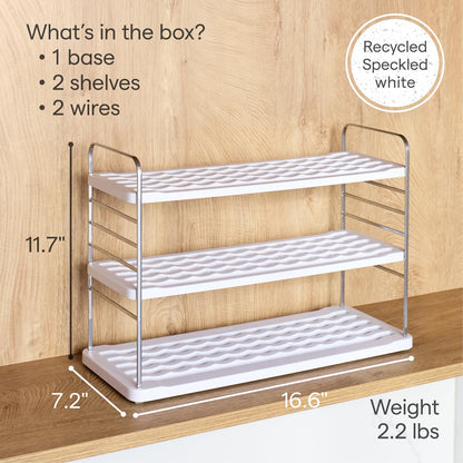 YouCopia UpSpace Water Bottle and Travel Mug Cabinet Organizer, Adjustable Storage Rack for Kitchen Organization, 3-Shelf
