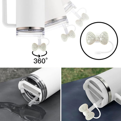 Cute Straw Cover Cap for Stanley Cup Accessories,Bling Straw Toppers for Stanley Tumbler 40&30 oz,Reusable Straws Tips Protectors Compatible with 10mm Straws