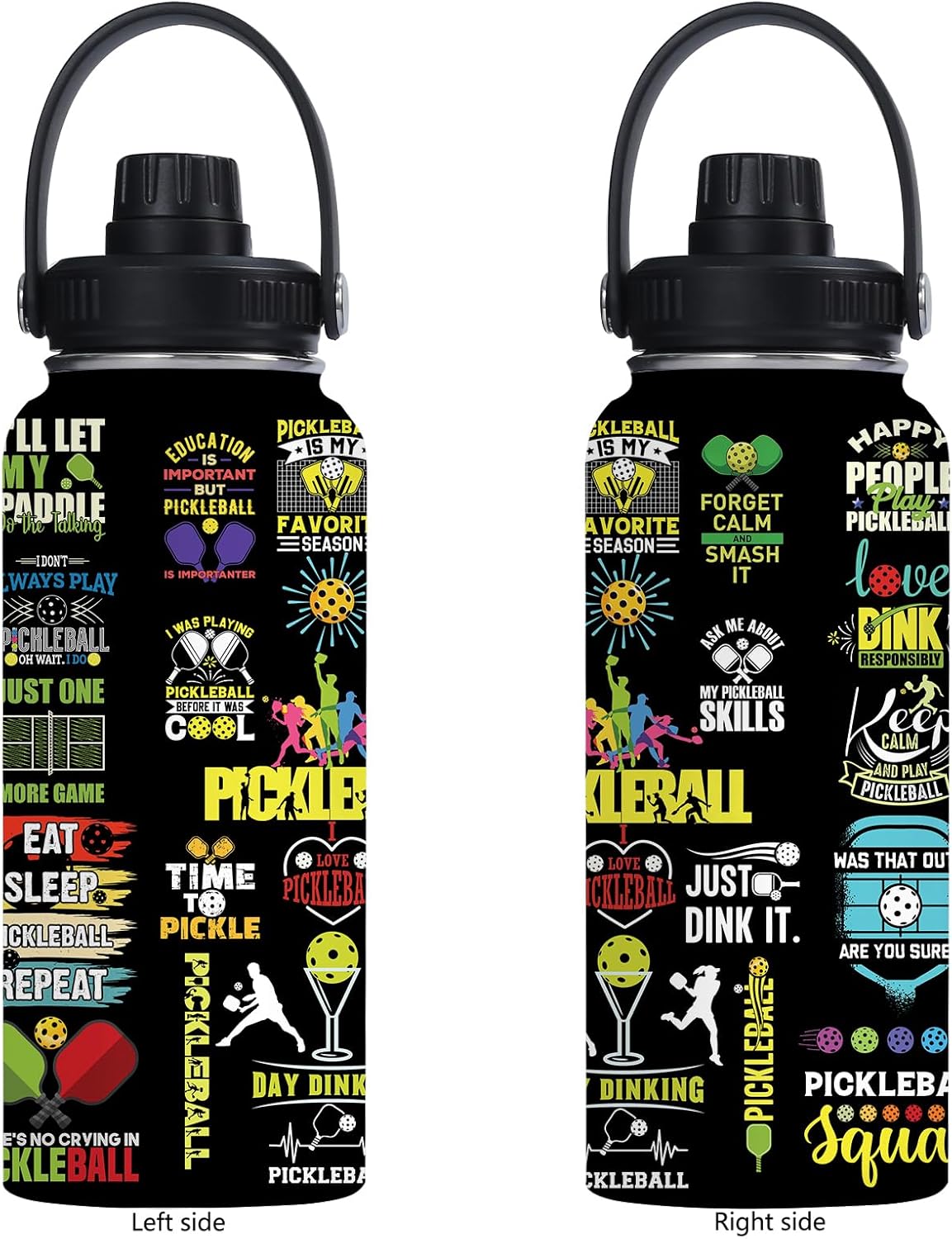 Pickleball Water Bottle 32oz Stainless Steel Insulated Vaccum with Lid, Pickleball Gifts for Pickleball Players, Pickleball Lovers, Women Girls Ladies