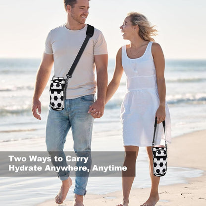 Water Bottle Holder with Strap, Water Bottle Carrier Bag with Phone Pocket, Shoulder Hand Strap Insulated Neoprene 32/40 oz Water Bottle Sleeve for Walking Hiking Camping Gym