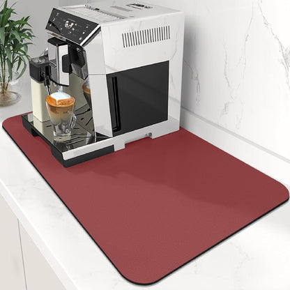 WISELIFE Coffee Mat Super Absorbent Dish Drying Mat Coffee Bar Accessories Match with Machine Large Drying Mats for Kitchen Counter 12" W x 19" L, Black