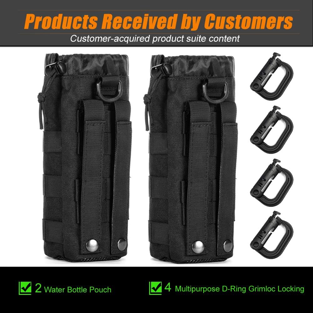 Upgraded Tactical Drawstring Molle Water Bottle Holder Tactical Pouches