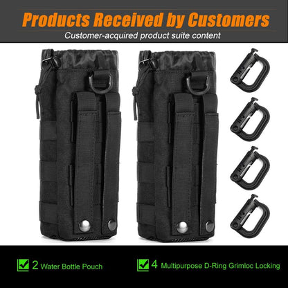 Upgraded Tactical Drawstring Molle Water Bottle Holder Tactical Pouches