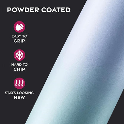 FineDine Water Bottle - Stainless Steel Insulated Water Bottle with Straw Lid, Flip Lid & Wide-Mouth Cap - Keeps Hot and Cold - 25 Oz / 739ml - Dreamy Purple