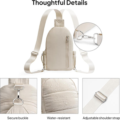 TOPEAST Sling Bag for Women, Anti-Theft Crossbody Bag with RFID Blocking & Water Bottle Holder for Travel, Water-resistant