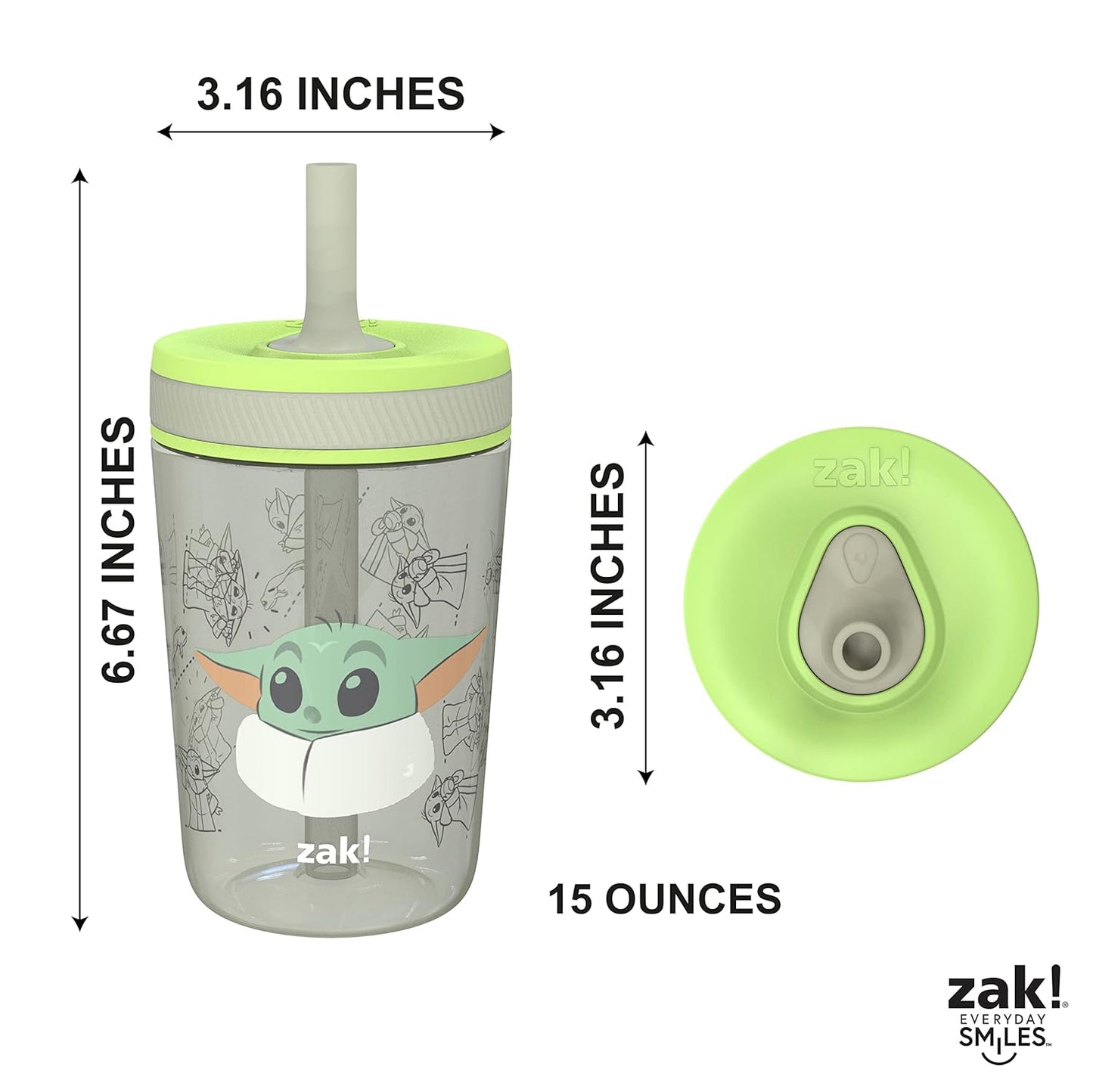 Zak Designs 15oz Bluey Kelso Tumbler Set, Leak-Proof Screw-On Lid with Straw Made of Durable Plastic and Silicone, Perfect Bundle for Kids, 2 Count (Pack of 1) - Colors B