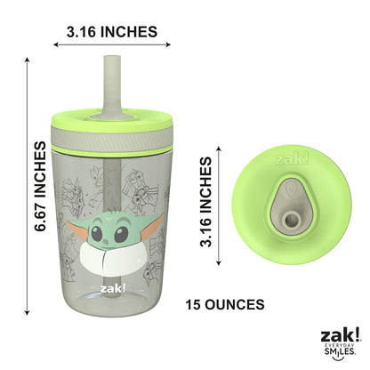 Zak Designs 15oz Bluey Kelso Tumbler Set, Leak-Proof Screw-On Lid with Straw Made of Durable Plastic and Silicone, Perfect Bundle for Kids, 2 Count (Pack of 1) - Colors B
