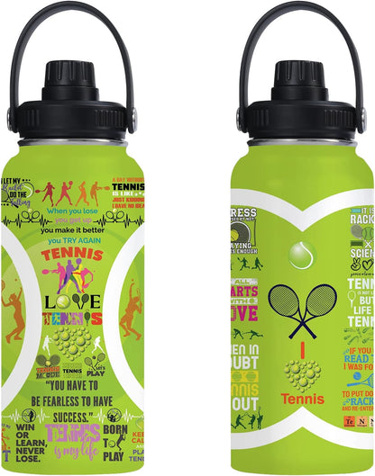 Pickleball Water Bottle 32oz Stainless Steel Insulated Vaccum with Lid, Pickleball Gifts for Pickleball Players, Pickleball Lovers, Women Girls Ladies