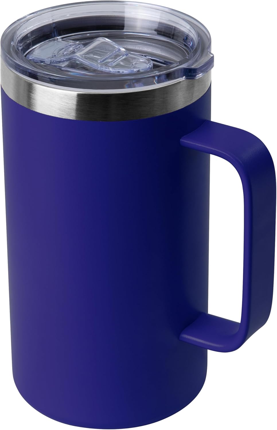 DOMICARE 24oz Mug with Handle and Lid, Stainless Steel Coffee Mug, Reusable Insulated Cup, Travel Mug with Handle, Double Wall Vacuum Coffee Tumbler for Men and Women, Black, Pack 1