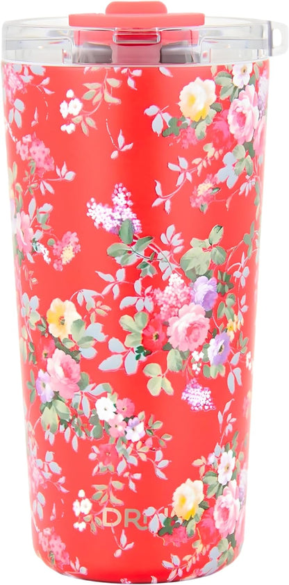 Drinco - 20 oz Stainless Steel Tumbler | Double Walled Vacuum Insulated Mug With Lid, 2 Straws, For Hot & Cold Drinks (20oz Dragonfly)