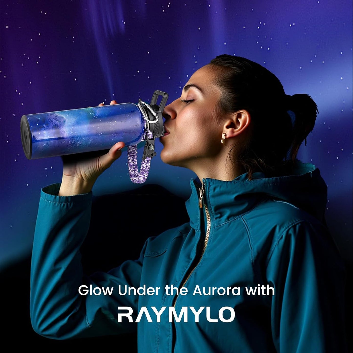 RAYMYLO One Gallon Water Bottle Insulated, Triple Walled Vacuum Stainless Steel (Cold for 48 Hrs), Leak Proof & Non-BPA, Large Water Flask Jug with Paracord Handle & Straw Spout Lids