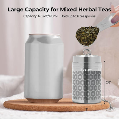 Reinmoson Tea Strainers for Loose Tea, Extra Fine Mesh Tea Infuser, 304 Stainless Steel & Updated Slim Threaded Lid, Loose Leaf Tea Steeper for Black Tea, Rooibos, etc