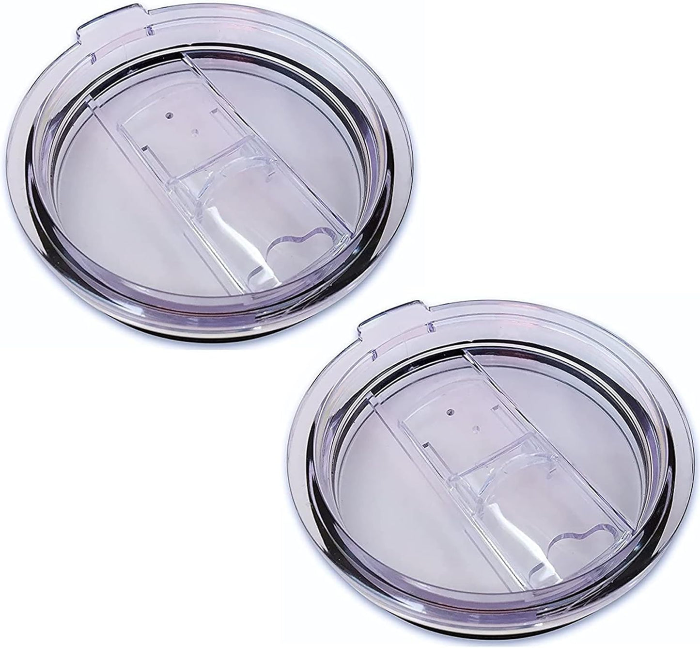 2 Replacement Lids for Stainless Steel Tumbler Travel Cup - Fits OF Inner diameter 3.7 to 3.74 INCH Yeti Rambler and others (Transparent) (30 OZ)