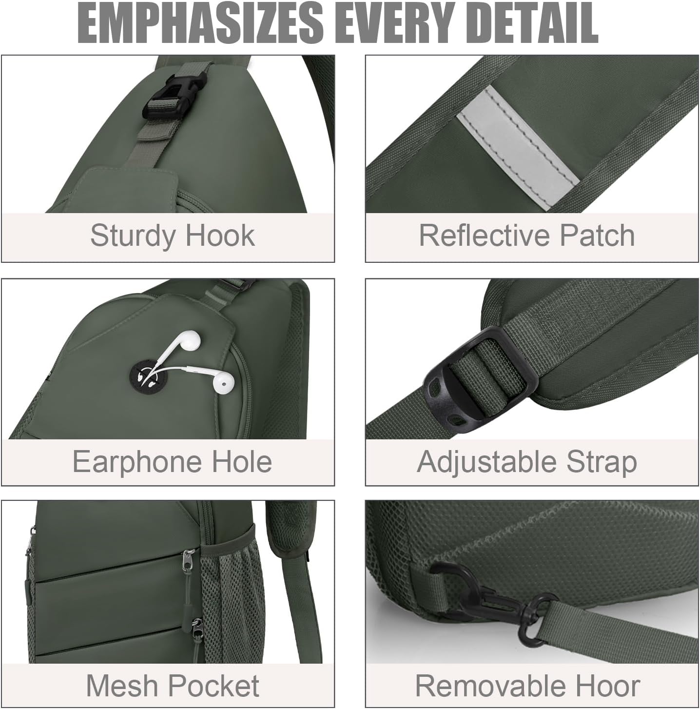 Pritent Crossbody Bags for Women Men Trendy Sling Bag Backpack Casual Chest Bag with Convertible Shoulder Strap