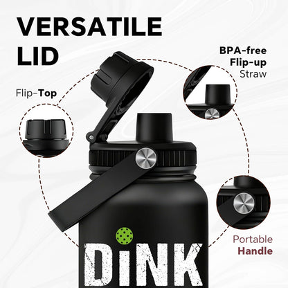 Fufandi Pickleball Gifts - Pickle Ball Dink Responsibly - Christmas, Birthday Gifts for Men, Women, Pickleball Lovers, Player Coach - Pickle Ball Water Bottle 32oz