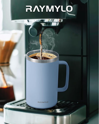 RAYMYLO Insulated Coffee Mug 12 oz, Double Wall Stainless Steel Coffee Mug with Lids, Leak-Proof & Detachable Slider Lid for Thorough Clean, Keeps Coffee Cold for 9 Hrs, Suitable for Camp Home Office