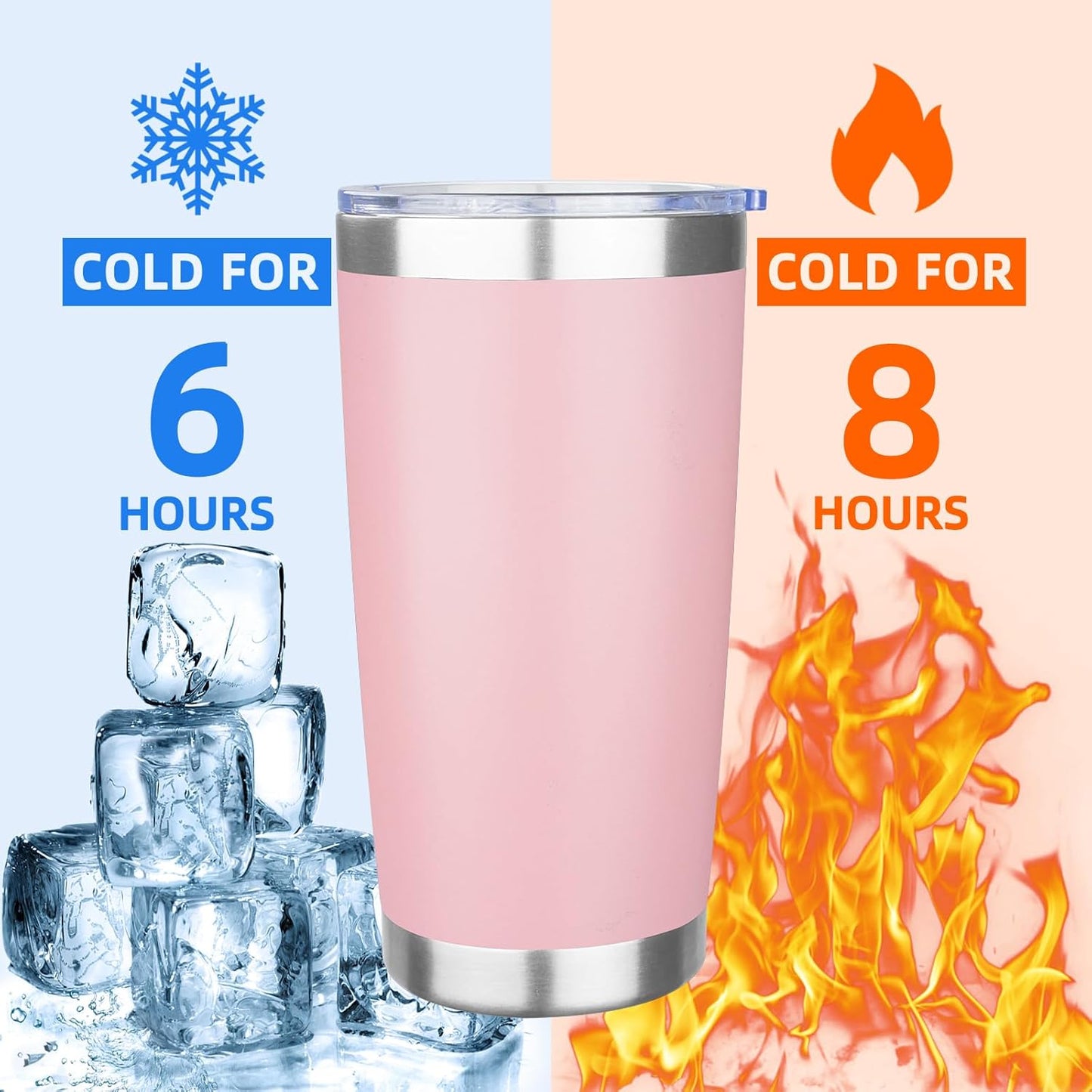 20oz Tumbler with Lid Stainless Steel Insulated Tumblers Travel Coffee Tumbler Bulk Double Wall Vacuum Insulated Water Cup Gifts for Christmas Women Men Her Him Home Office(Navy Blue, 1pack)