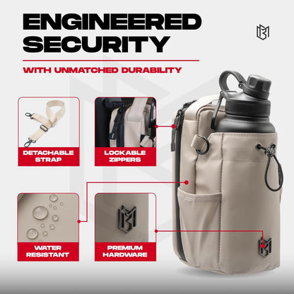 Magnetic Gym Bag for Men and Women – Sling Bottle with Magnetic Attachment | Water Bottle Holder, Gym Pouch, Crossbody Bag for Travel, Sports, Work, Fitness